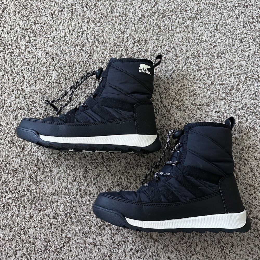 Sorel Black and White Snow Boots